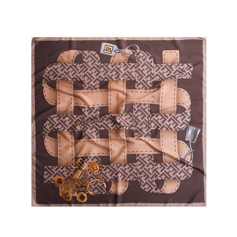 Foulard Stampati Primavera ed Estate, Foulard Quadrati 90 Fiore di Tè, Foulard da Donna Protezione Solare, Foulard, Accessori