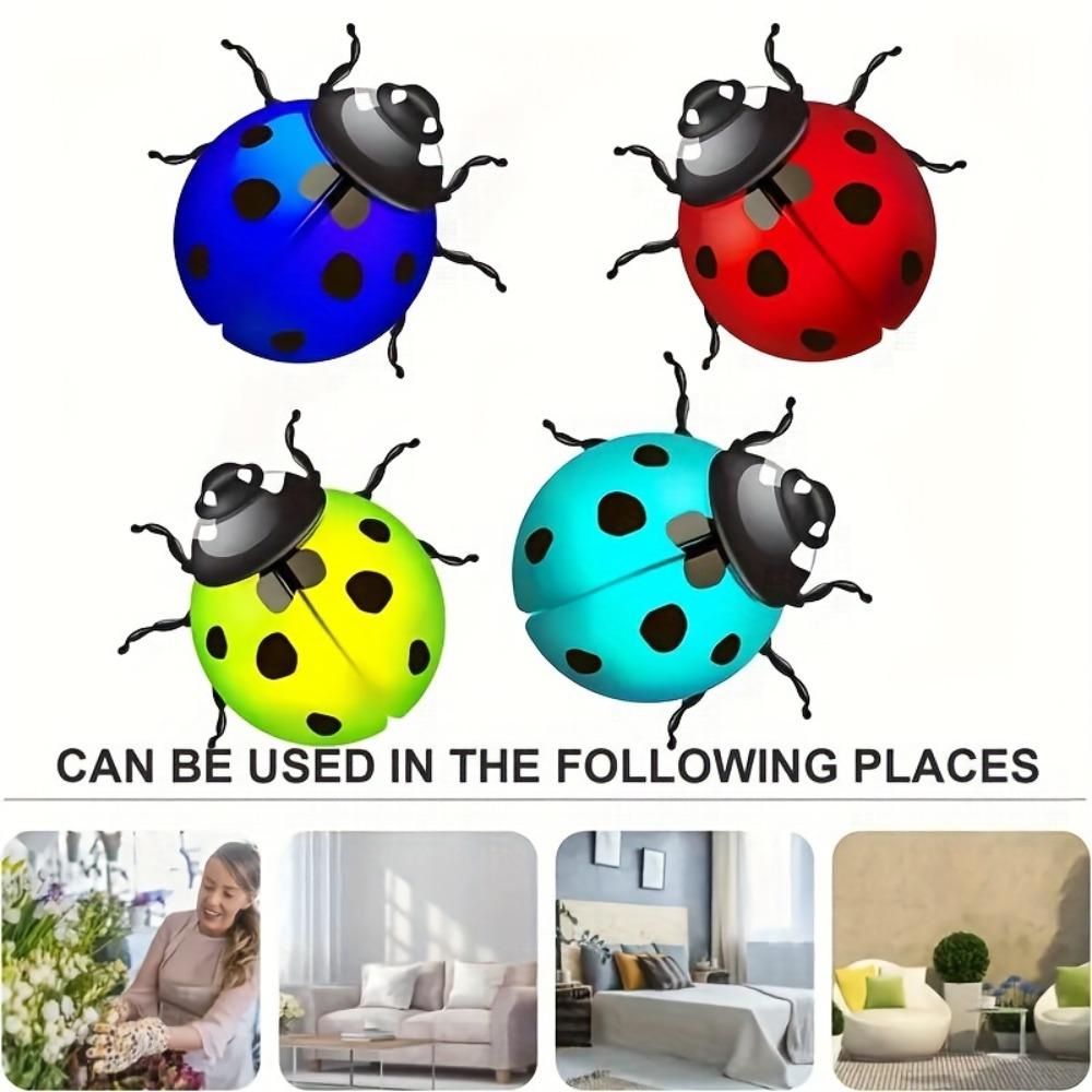 1pc, Metal Ladybug Colorful Garden Decoration Yard Crafts Living Room Kindergarten Decoration Insect Outdoor Crafts, Scene Decor,  Home Decor.