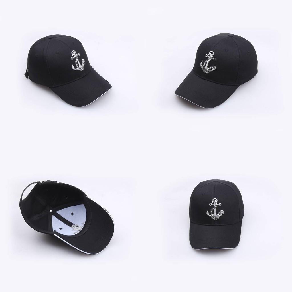 Navy Anchor Black Embroidered Baseball Caps Unisex Hats Men Streetwear Women