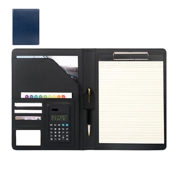 PU Leather Conference Folder with Clipboard Multiple Pocket Card Pocket Pen Slot Clipboard Business Document File Folder