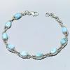 Natural Republic Larimar Gemstone Handmade 925 Solid Silver Bracelet 7-8" M5h13