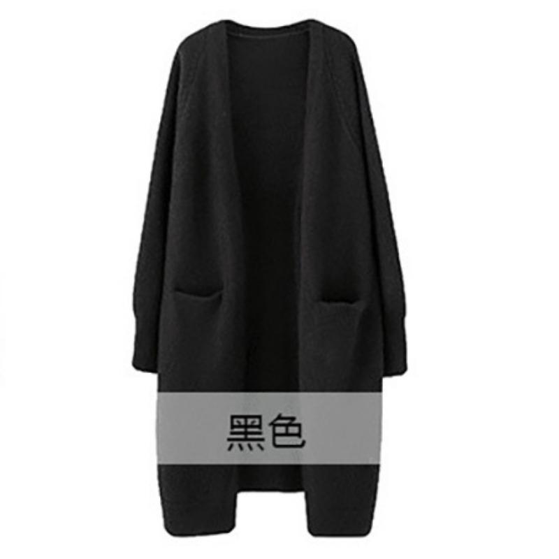 Spring Autumn Women's Long Knit Cardigan Open Front Loose Pocketed Slouchy Sweater Coat