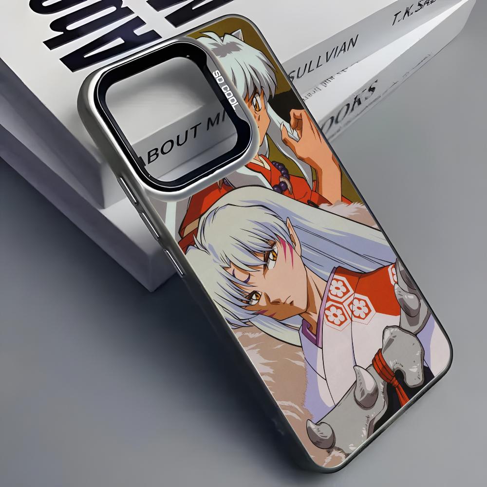 I-Inuyasha S-Sesshomaru Phone Case For iPhone 16 15 14 13 12 11 Pro Max Grey Black Matte Laser Metallic Aurora Funda