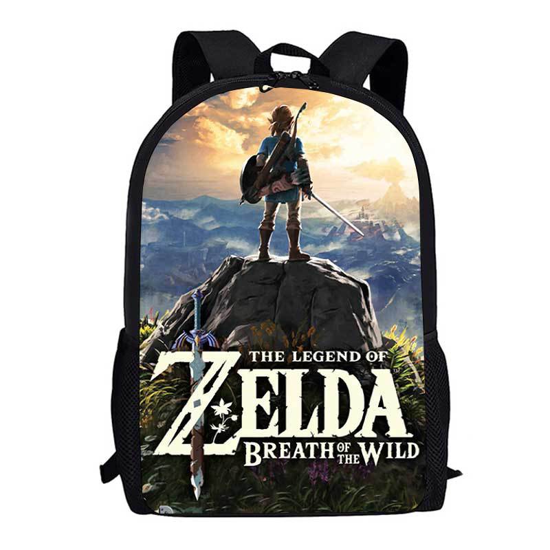 Legend Of Zelda Backpack Breath Of The Wild Game Student School Bag 3D Printed Backpack Cartoon 16inch