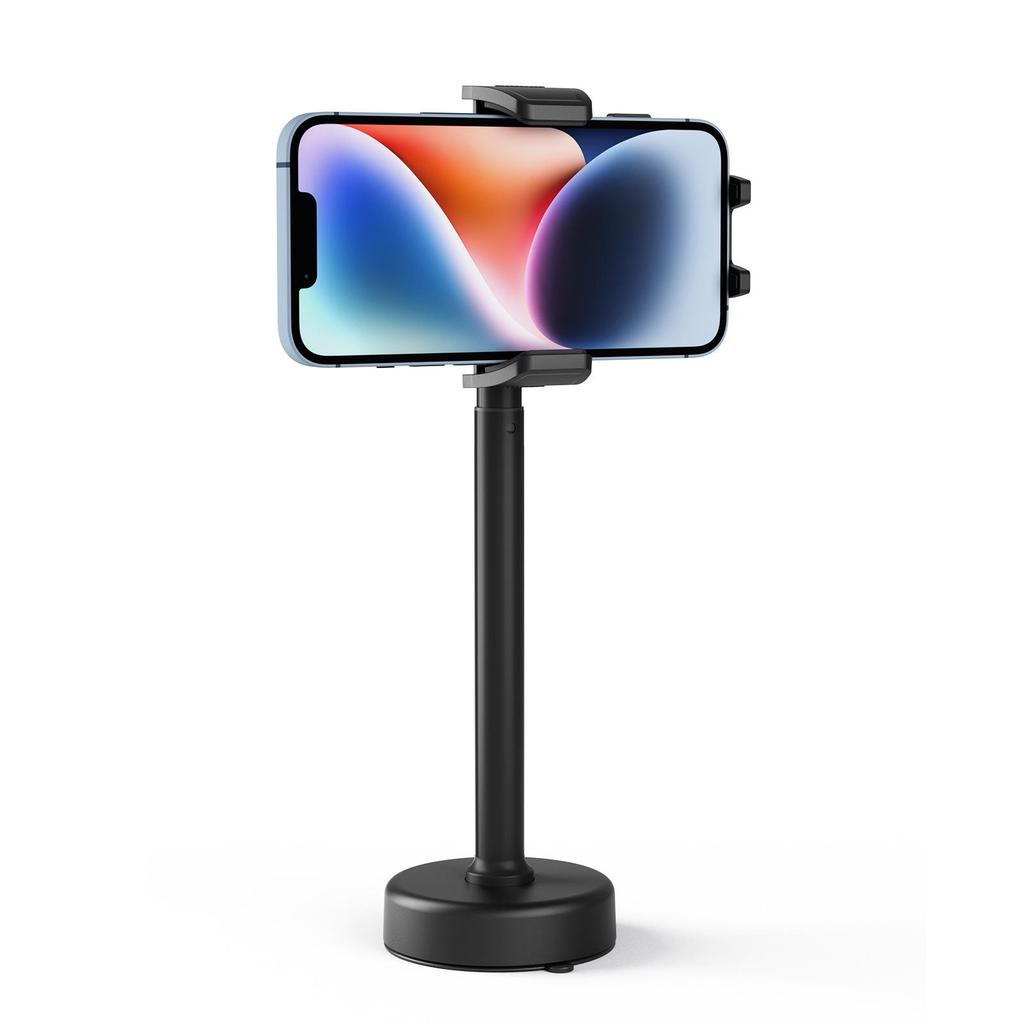 Verstellbarer Handyhalter für Fotografie & Live-Streaming: Mehrwinkel- & Höhenverstellbar mit stabilem Metallsockel.