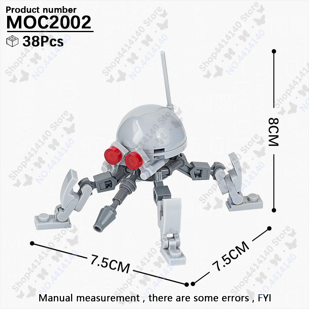 MOOXI Space Wars Movie Crab Bots Military Cannon Mercenary Model Building Block DIY Diorama Bricks For Kids Boys Montessori Toys