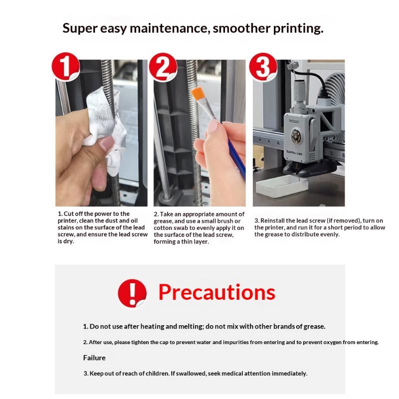 10G 3D Printer Gear Grease Lube Rust-Proof Noise-Dampening For 3D Printer Reduce Noise Good Lubrication Effect Lubricating Oil