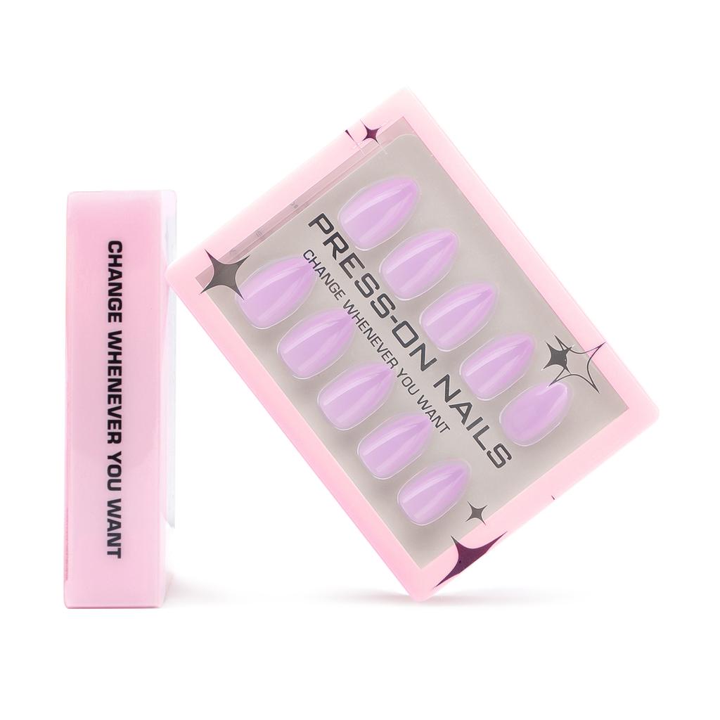 30PCS Simple Nude Almond Fake Nail with Jelly Glue Pure Color Press on Short Nail Full Cover Acrylic Wearable Gel Nail for Women