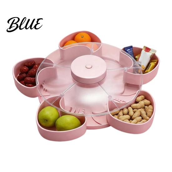 Multi-compartment Serving Tray Heart-Shaped Rotating Snack with 5 Compartments 360 Degrees Spinning Platter for Compartmented Fruits Nuts Dips