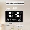 Digitale Wanduhr Wecker 12H/24H Datum Temperatur Woche Zwei Alarmsätze Schreibtischwecker Stecker Kleine Uhr für Schlafzimmer