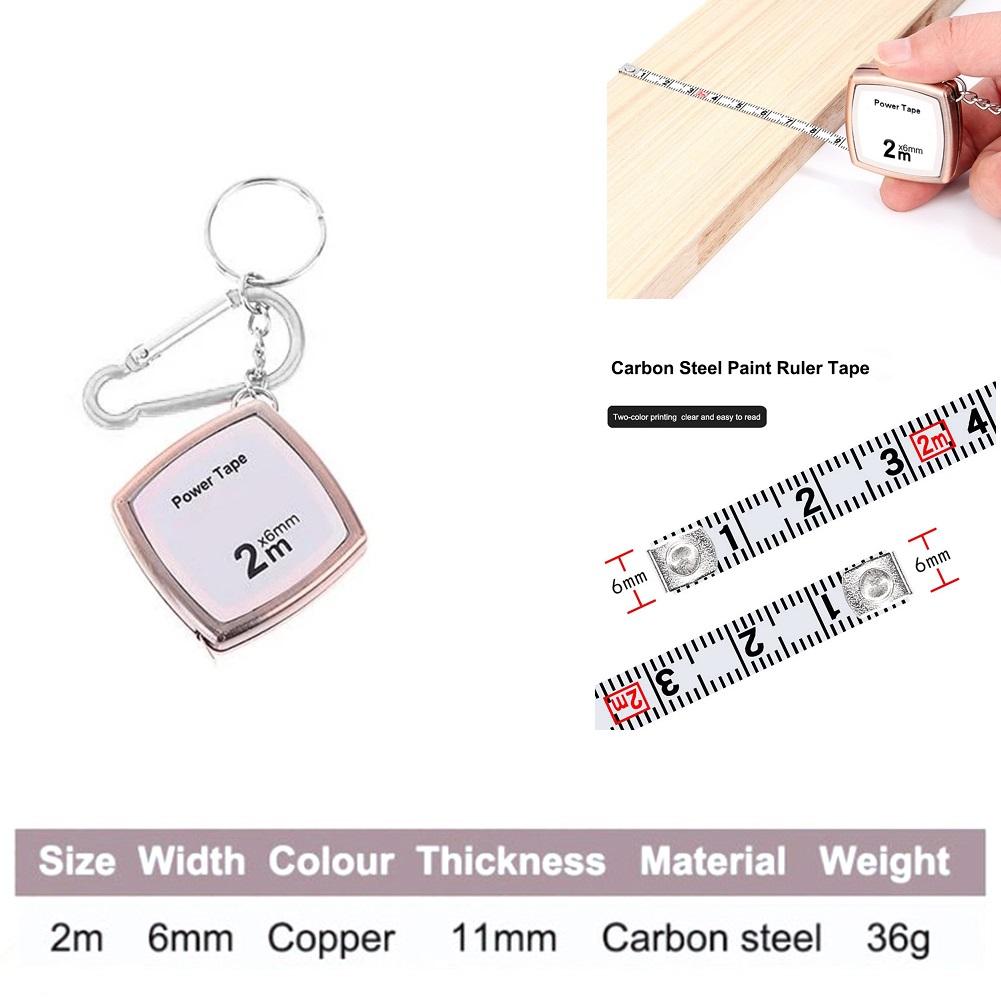 Retractable Tape Portable and Efficient Retractable Ruler Tape Measure Keychain for Accurate Construction Measurements медный