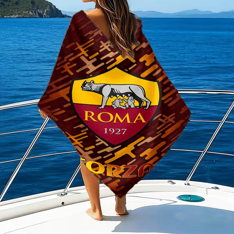 Beach Towel with Rome logo Pattern - soft,absorbent,machine washable Lightweight&Modern,swimming,Travel Essentials