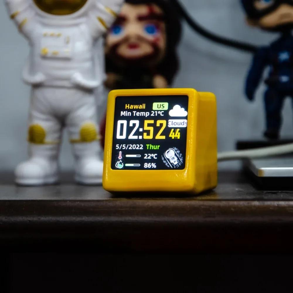 Small Portable Smart Wifi Weather Station Display Weather Temperature Humidity Time Alarm Clock Desktop Decoration Home Decor