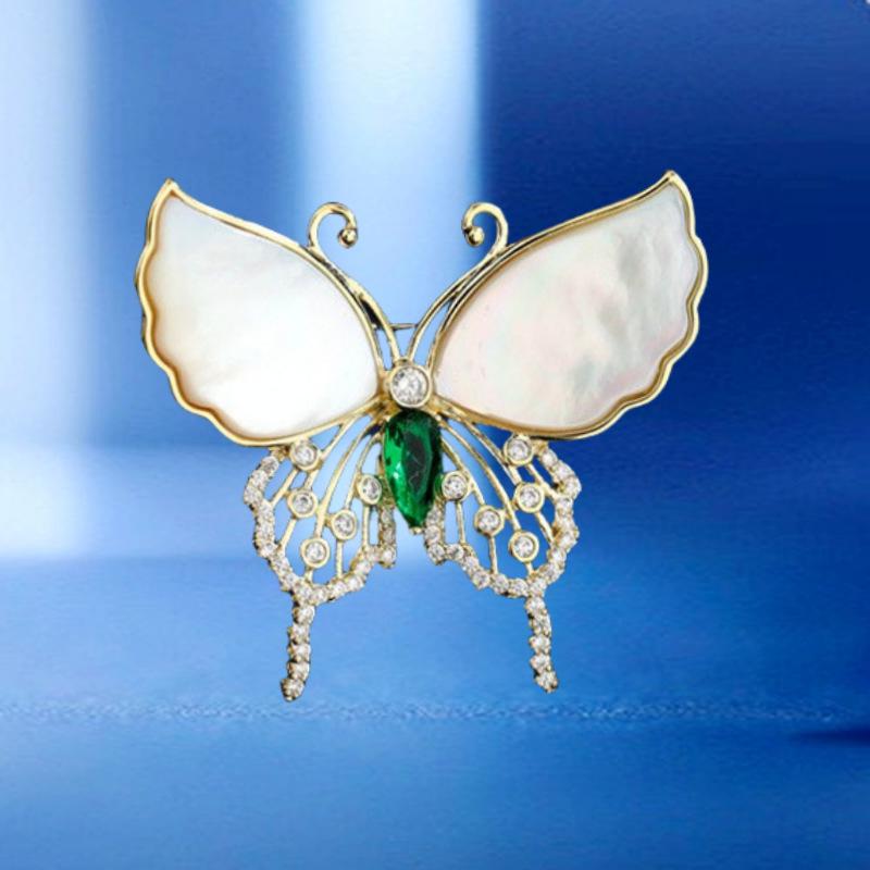 

Французская натуральная брошь-бабочка из ракушек, высококачественная женская нежная брошь-бабочка из ракушек, аксессуары в виде булавки для дизайна ниши electroplated real gold