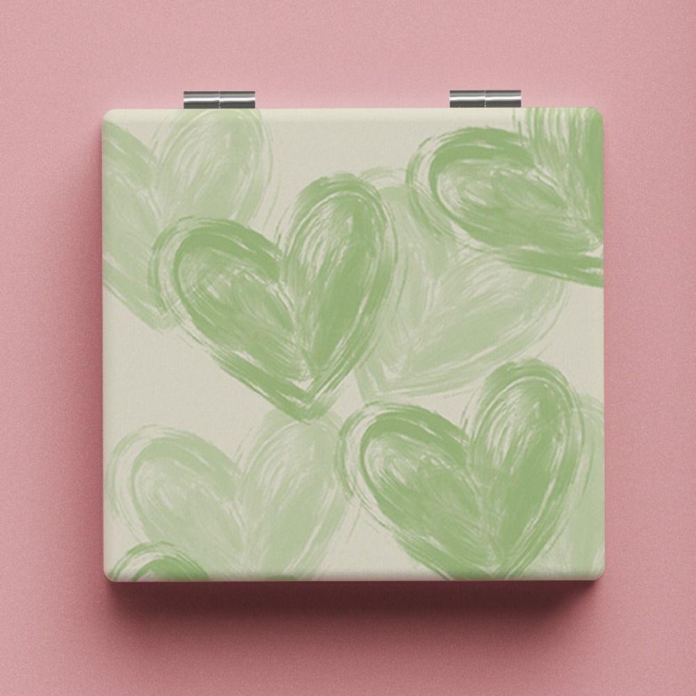 Abstract Oil Painting Style Pattern Folding Makeup Mirror Double-Sided Cute Small Mirror  Makeup
