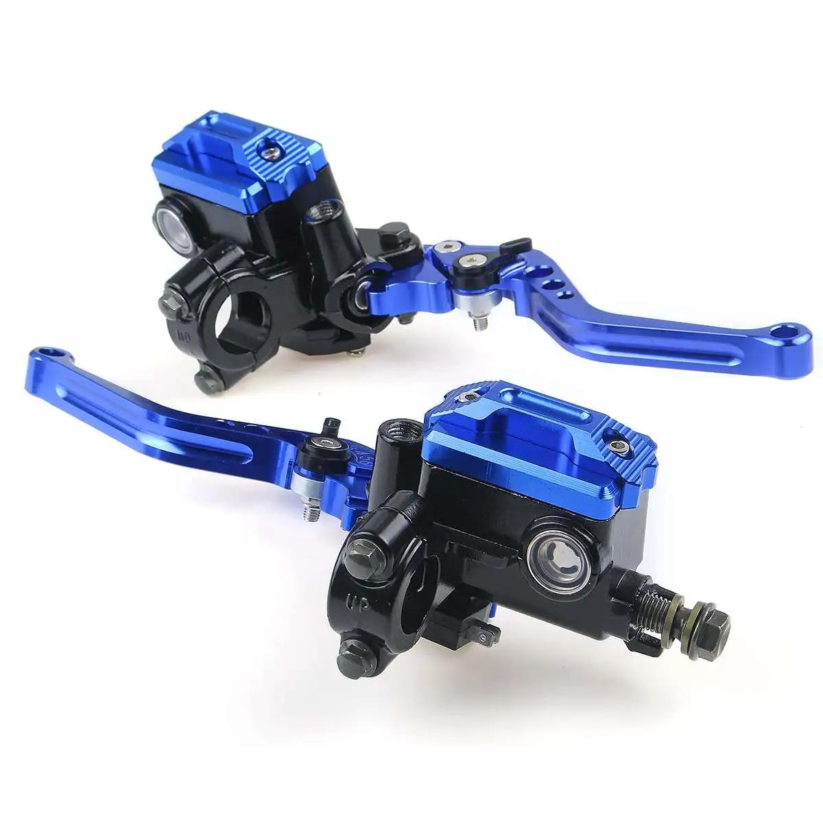 

7/8 Motorcycle Handlebar Lever Master Cylinder Hydraulic Brake Pump Clutch Reservoir 22mm For Dirt Pit Bike Scooter ATV синий
