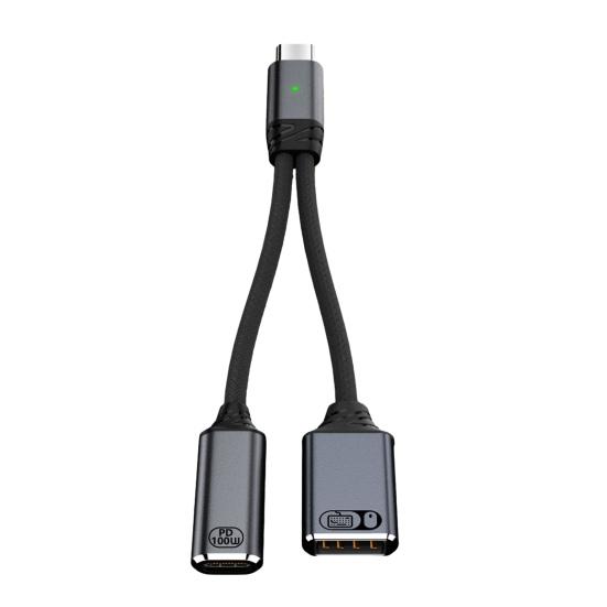 USB-C OTG Charging 2-in-1 100W PD & Data Adapter Cable Type C To USB
