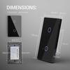 Flush Mounted Double Smart Home Light Switch Black White Tempered Glass Wifi 2.4GHz Wall Switch Neutral Wire or Capacitor