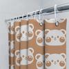 Cute Cartoon Panda Design Shower Curtains Set For Bathroom Decor Waterproof Fabric Shower Panels In Orange White Colorful