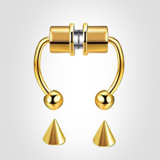 Non-Piercing Fake Nose Ring Reusable Stainless Steel Nose Hoop Fashion Magnetic Septum Rings for Party
