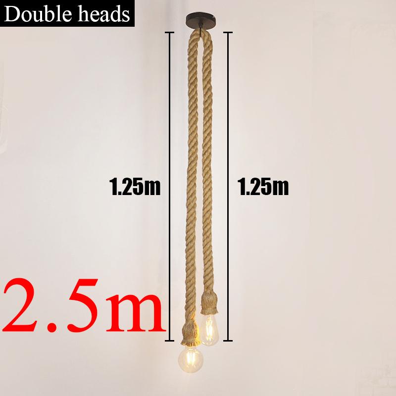 Lampă suspendată cu frânghie de cânepă de epocă Lampă suspendată industrială retro Loft Lampă cu bec Edison în stil rustic creativ