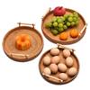 Vietnam Woven Autumn Vine Fruit Basket - Round Bread & Nut Plate for Living/Dining Room Storage