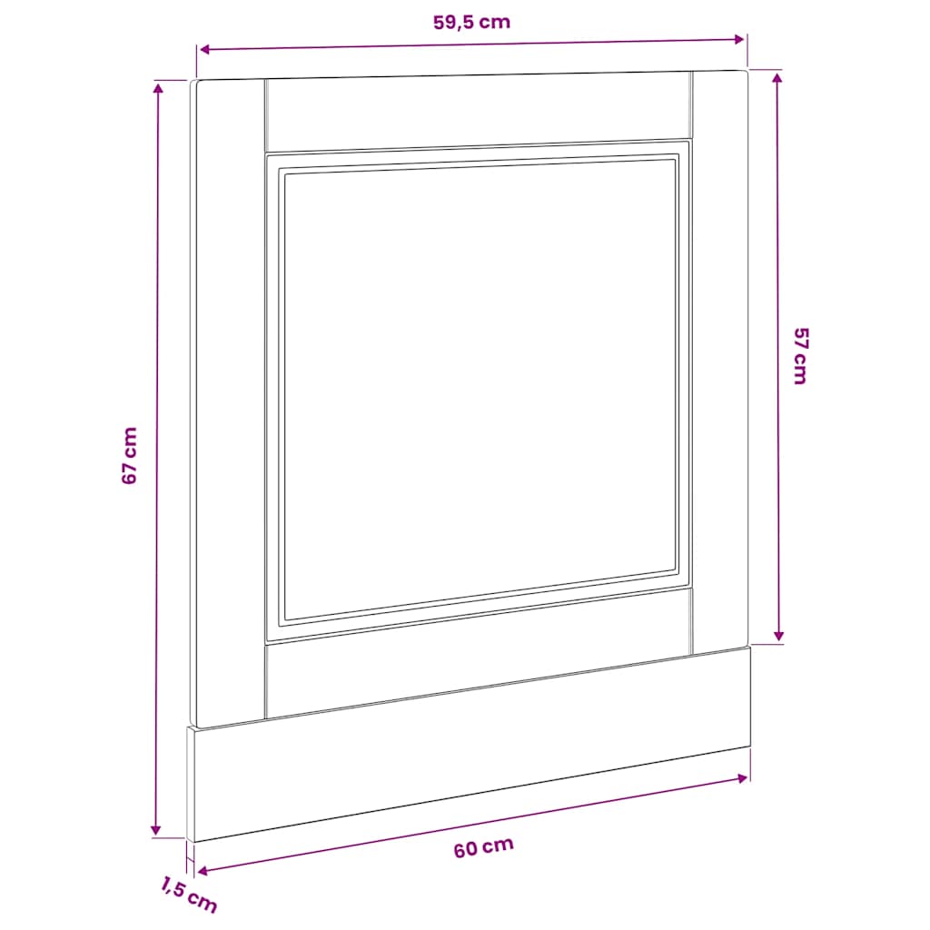 Dishwasher Panel Porto White 60 x 1.5 x 57 cm Wood Based Material