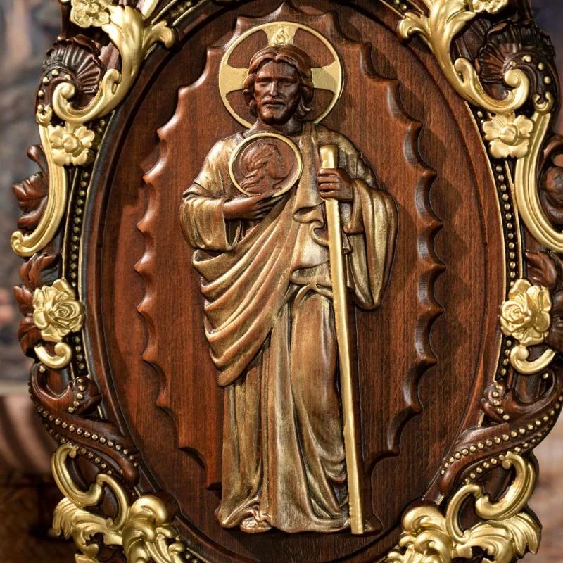 Vintage Religious St. Jude Catholic Statue, Patron Saint of Troubled Times and Evil Wall Hanging Decor