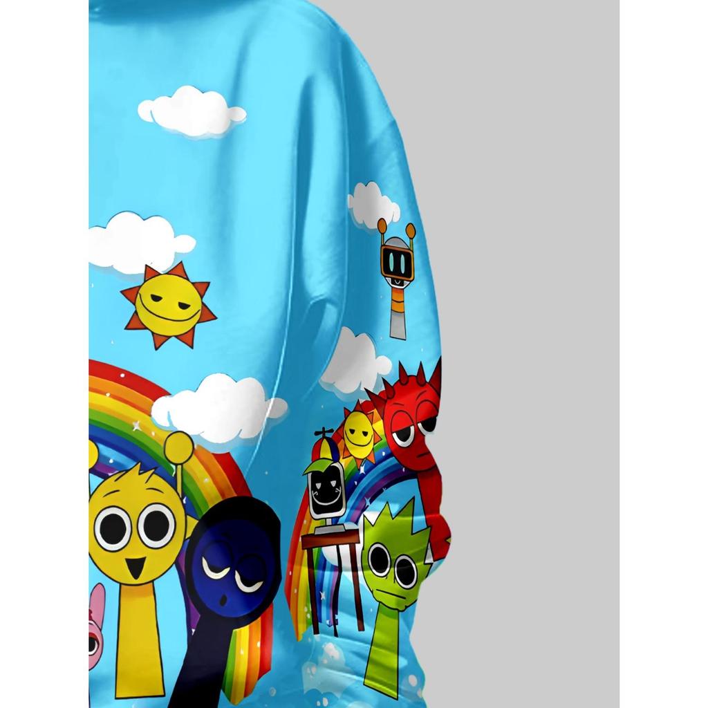 New Anime Hoodie, Cartoon Children's Clothing for Boys and Girls, Long-sleeved Autumn Clothing, Suitable for Children Aged 5-14