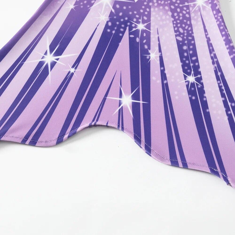 New 3Piece Girls Mermaid Swimsuit Shiny Purple Mermaid Tail Skirt and Princess Split Bikini Sets 5-14 Years Summer Beachwear