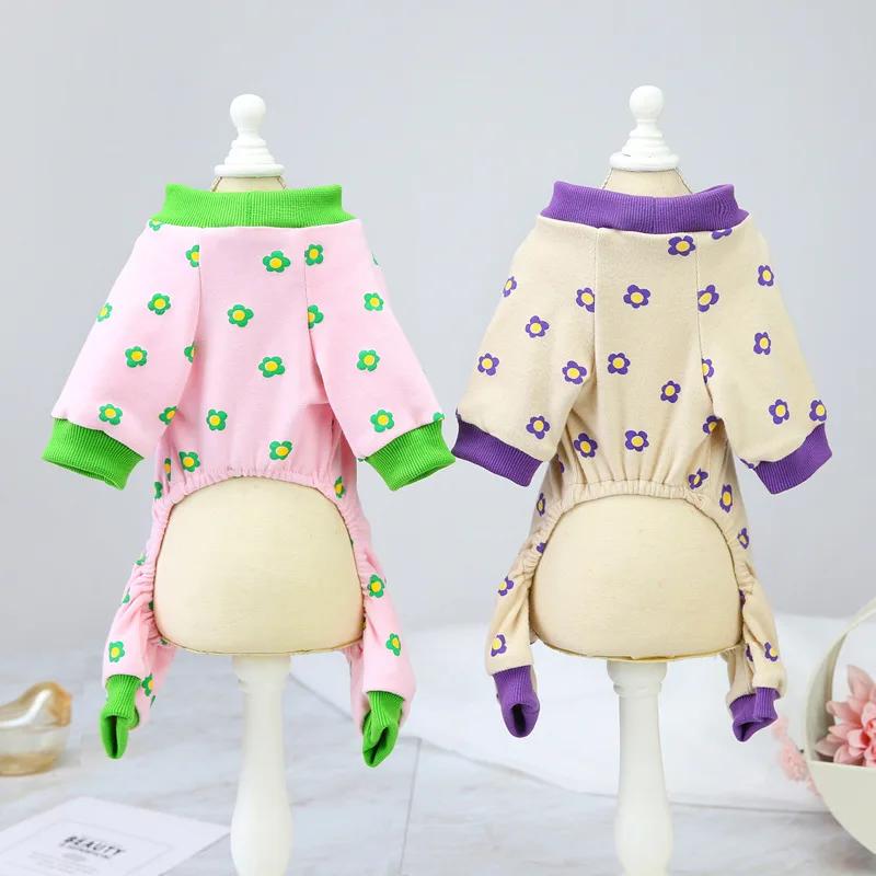 Dog Clothes Autumn/Winter New Four Legged Teddy Small Dog Pet Autumn/Winter Colorful Talk Home Clothes Sleepwear