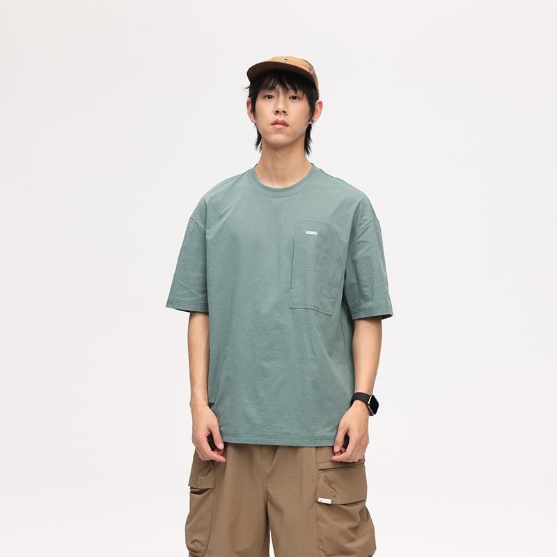 Stylish Short-Sleeve T-Shirt Casual Round-Neck Men's Loose-Fit Trendy Brand High-End Look Outdoor Moisture-Wicking Top