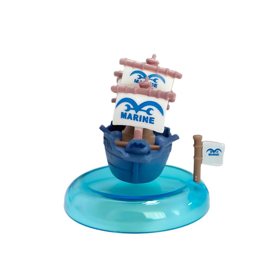 One Piece blind box 1-8pcs Anime Ship Figure Luffy Model Toy kawayi Mini Boat Pirate Ship Navy Going Merry Boat  Assembled Model