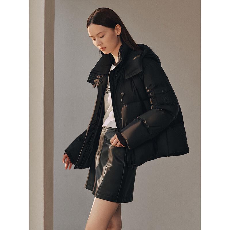 Peacebird Women's Short Hooded Puffer Down Jacket