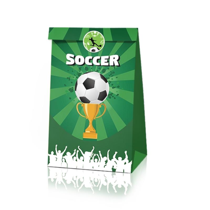 Kraft Paper Sticker Bags Football Theme Decoration Handmade Party Supplies J0MC