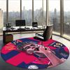 Lamine (19) Round Office Rug Decorative Floor Rug for Office Bedroom Living Room and Home Space