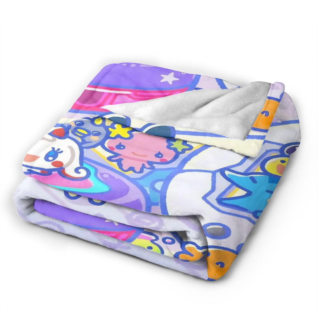 Cartoon Cute Tamagotchis Blanket Fleece Spring Autumn Multi-function Super Warm Throw Blankets for Sofa Car Bedspreads