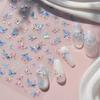 1 Piece 5D Retro Colorful Hand-painted Butterfly Nail Stickers Shell Light Butterfly Rhinestone Soft Relief Nail Art Stickers