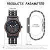 Wood Watch Multifunctional Luminous Calendar Chronograph 3-sub Dials Wooden Quartz Wristwatch Gift