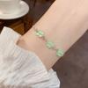 Small Fresh and Fashionable Light Luxury Opal Four-leaf Flower Bracelet Temperament Simple and Versatile Design Sense Super Flash Jewelry