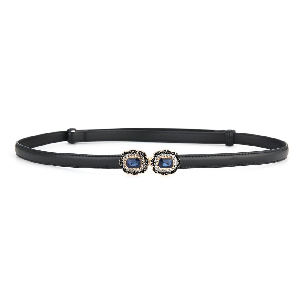Womens Leather Belt With Square Alloy Buckle For Elegant Casual Wear