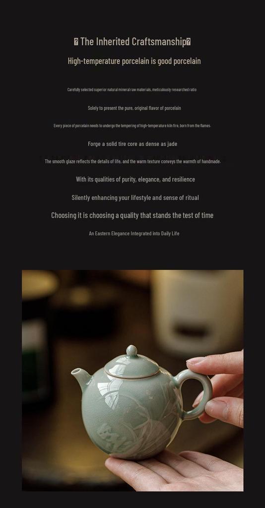 Guānlán Handcrafted Jade Cap Ceramic Teapot: High-Grade Gongfu Tea Brewing Set