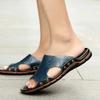 Genuine Leather Slippers Men Big Size Breathable Men Beach Sandals High Quality Outdoor Flip Flops Soft Men Slippers New