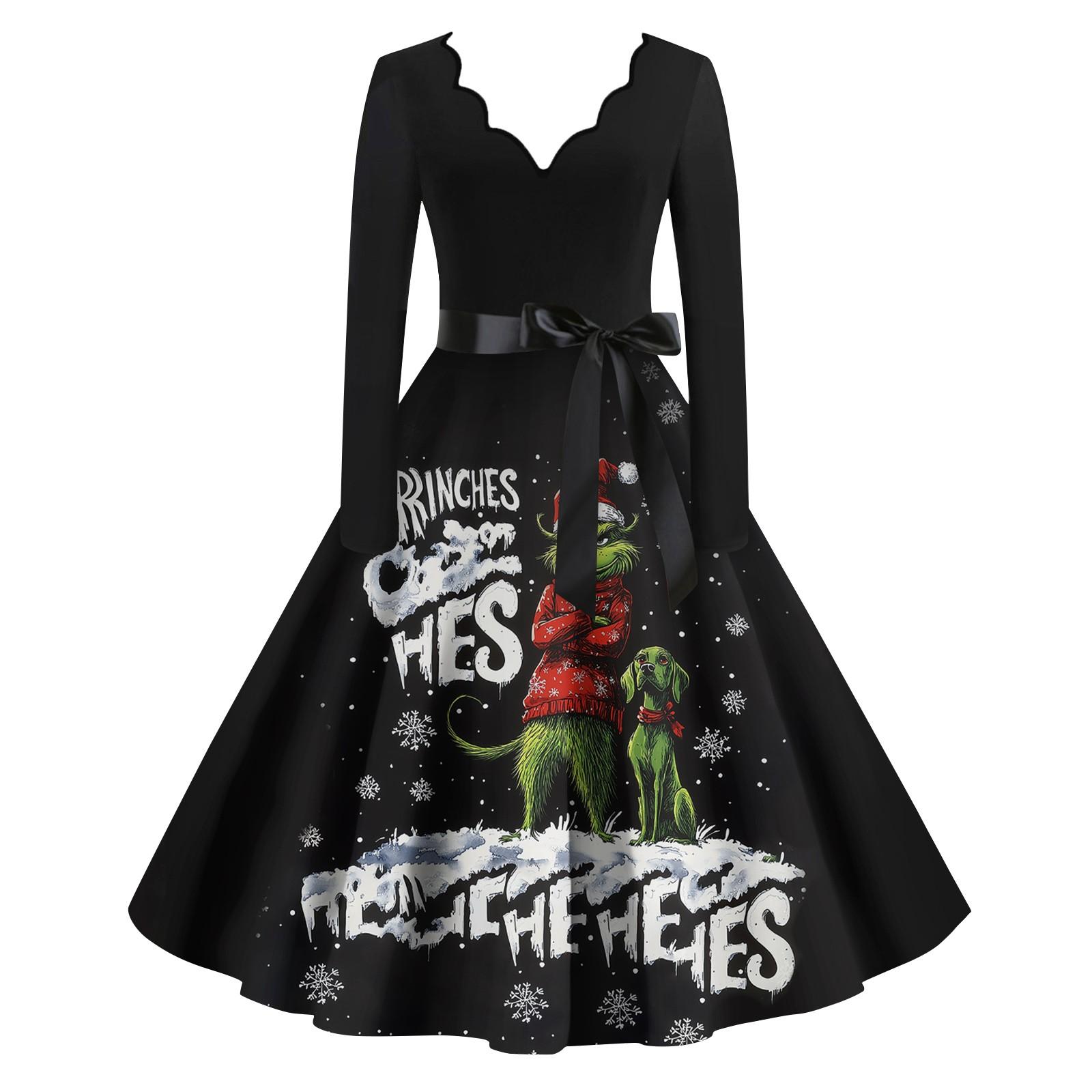 

Женское повседневное модное платье с длинным рукавом и принтом, вечернее повседневное платье с V-образным вырезом и вырезом M белый