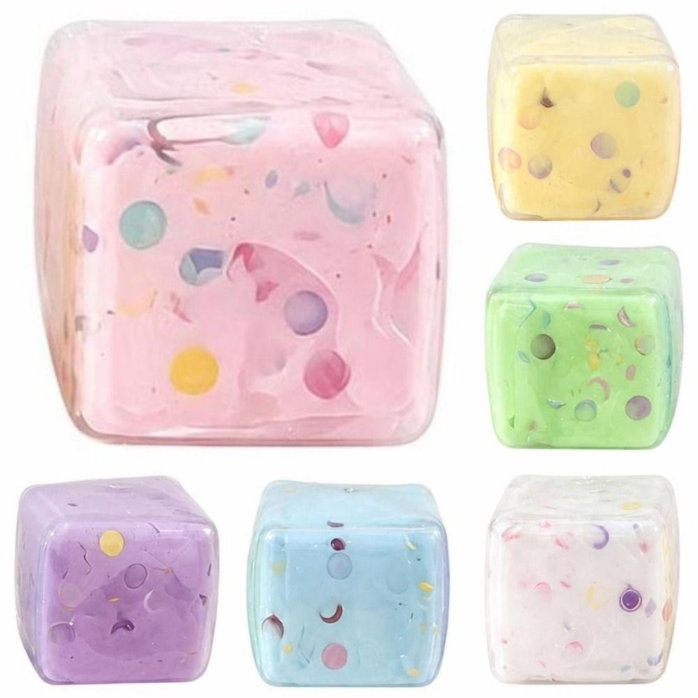 Crunchy Squeezed Cube Sound Effects TPR Fidget Toy Creative Sensory Stress Ball for Kids Adults