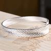 Women's Vintage Silver Plated Feather Cuff Bracelet Adjustable Opening Bangle Jewelry