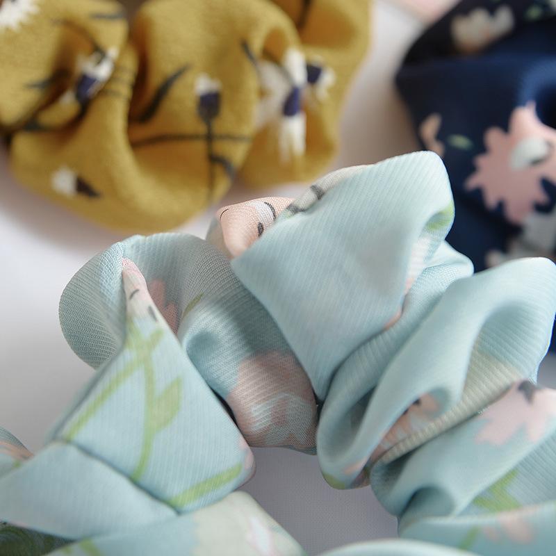 Small Fresh Large Intestine Ring Spring Summer Autumn And Winter Head Flower Chiffon Fabric Pig Large Intestine Hair Band Headgear Women'S Headband