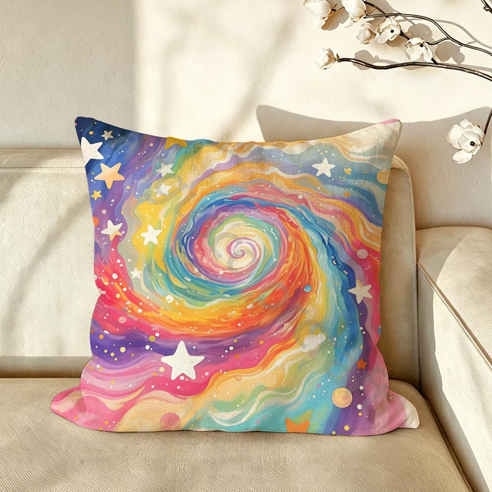 Art MMacaron CColor SStar Cushion Cover Pillow Case Antidustmite Pillowcase Silky Short Plush Sofa Cushion Cover Hot