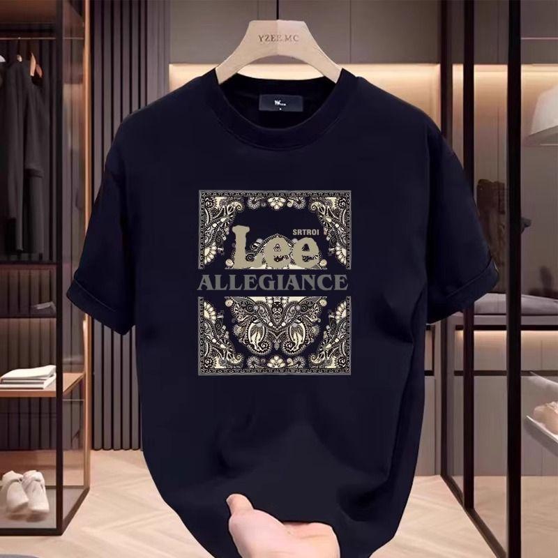 

2025 Fashion Brand Handsome Cashew Pattern Short Sleeve T-shirt Summer Comfortable Casual Korean Version Trend Slim Short Sleeve 4XL