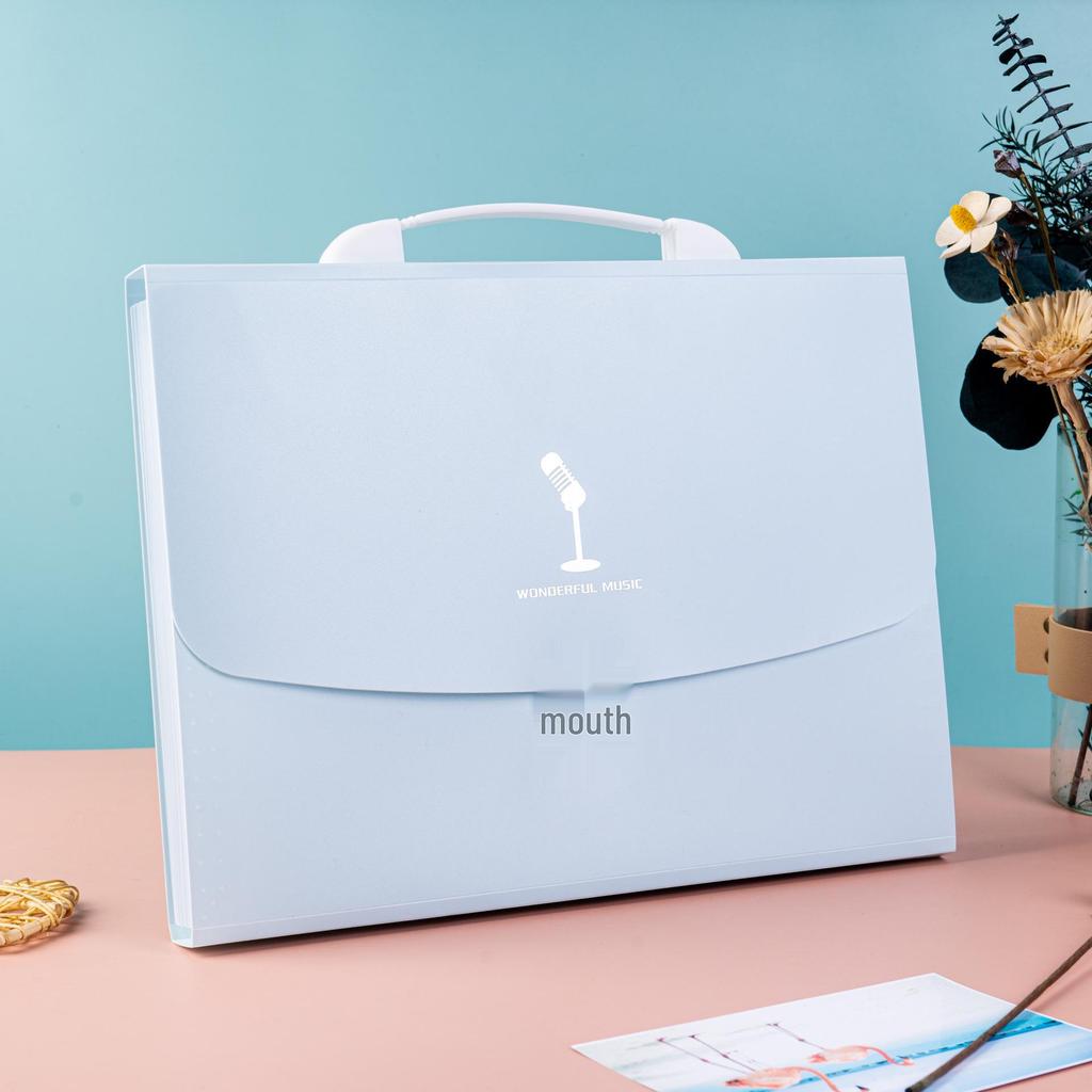 Student Blue 13-Layer Accordion File Folder - A4 Capacity Organizer